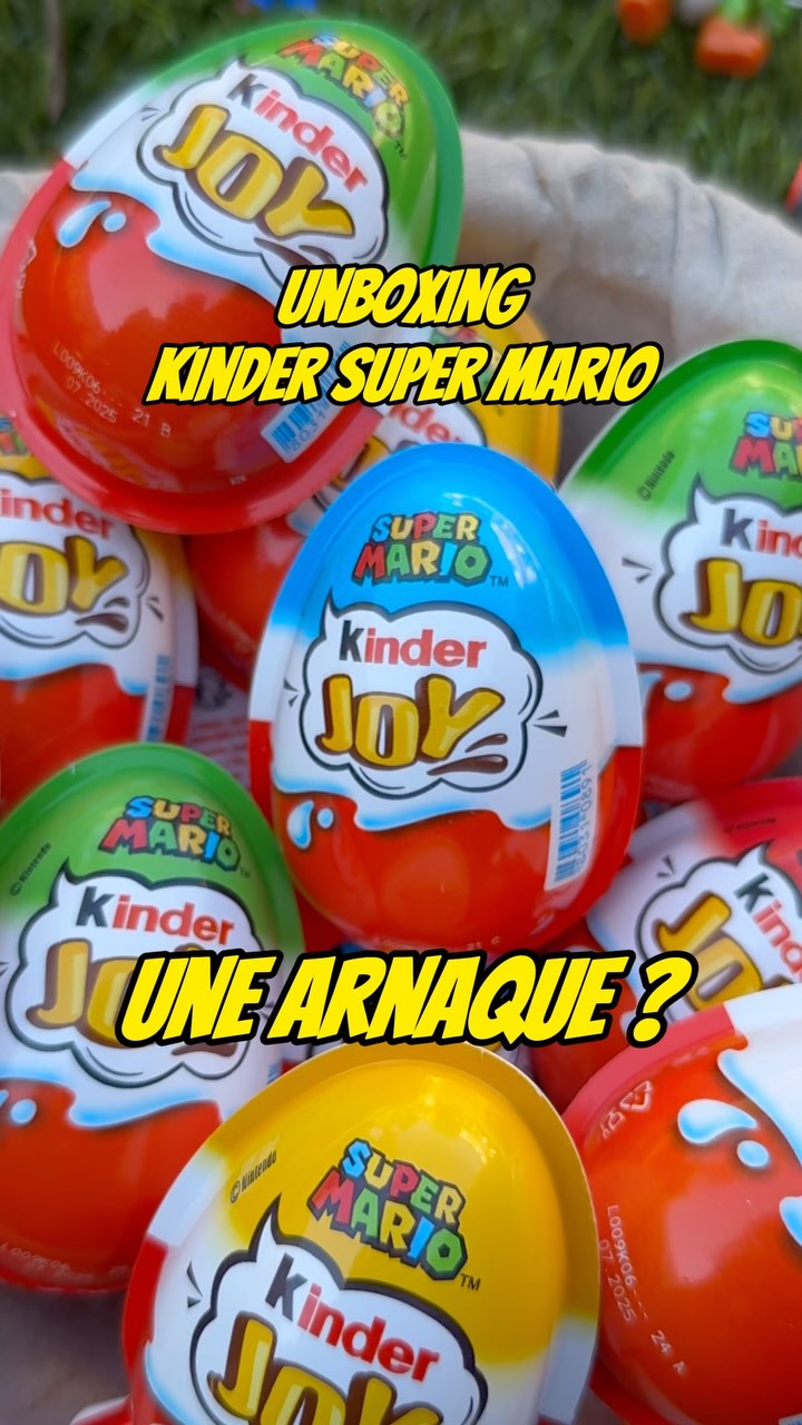 🍫 Kinder Super Mario la déception ?! 
Pour le savoir j’en ai acheté 12 ! On ouvre ça ! 📦
Un jouet Super Mario dans chaque œuf Kinder Joy parmi :
- décoration de stylo (Mario, Luigi etc.)
- surligneur champignon 
- pince à papier
- figurine Mario, Luigi, étoile ...
- mini fidget Mario feu, bowser …
- étiquette à valise bloc ?
- porté clé Toad, Plante Piranha
- porte photo (bloc champignon) celui que je veux le plus !
30 modèles différentes 😍
Les quels vais-je avoir ? La réponse en vidéo 😉
-
#supermario #nintendo #kinder #unboxing @kinderfr @nintendofr