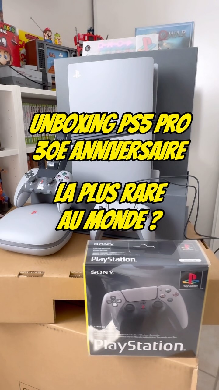 😱 UNBOXING PS5 Pro 30th Anniversary ! 🎮
12 300 exemplaires au monde et j’ai la mienne ! 🔥 Console rétro PS1, manette vintage, goodies collectors… Ce pack est INCROYABLE ! 😍 
Vous auriez craqué ? Dites-moi en com’ votre jeu PS1 préféré ! 

🇺🇸 😱 UNBOXING PS5 Pro 30th Anniversary! 🎮 
Only 12,300 worldwide & I got one! 🔥 Retro PS1 design, vintage controller, epic goodies… INSANE! 😍 
Would you grab this? Drop your fave PS1 game! 👇 

#PS5Pro #PS5 #unboxing #ps530thanniversary #Gaming #playstation30thanniversary